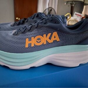 Hoka Navy and Orange Athletic Shoes